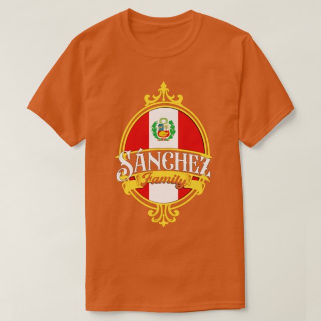 Sanchez Family Peru Flag T-Shirt (Design Front)