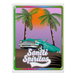 sancti spiritus Cuba travel poster. Poster