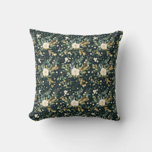 Sanctuary and Self-Love Spa Dark Green Floral Cushion