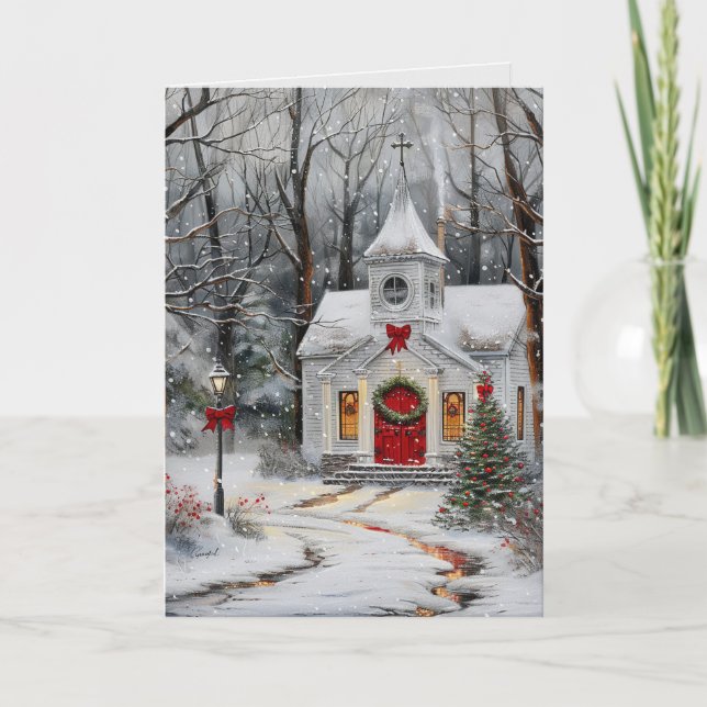 Sanctuary in Snowfall Holiday Card (Front)