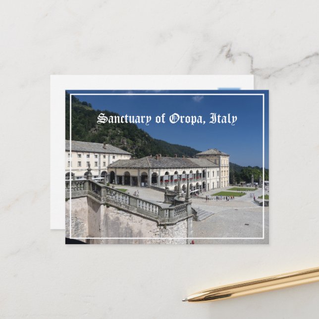 Sanctuary of Oropa, Piedmont, Italy Postcard (Front/Back In Situ)