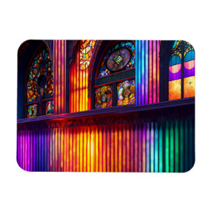 Sanctuary   Rainbow Church Interior Magnet