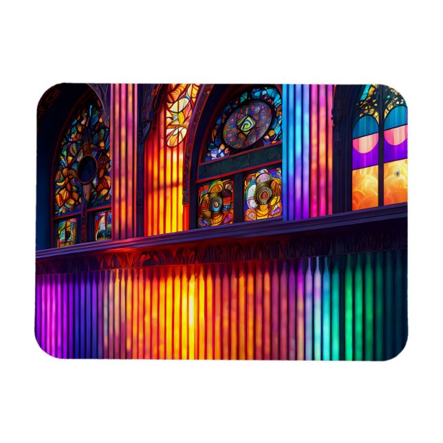 Sanctuary | Rainbow Church Interior Magnet (Horizontal)
