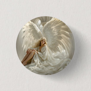 Sanctum of Wings – Angel in the Halls of Light 3 Cm Round Badge
