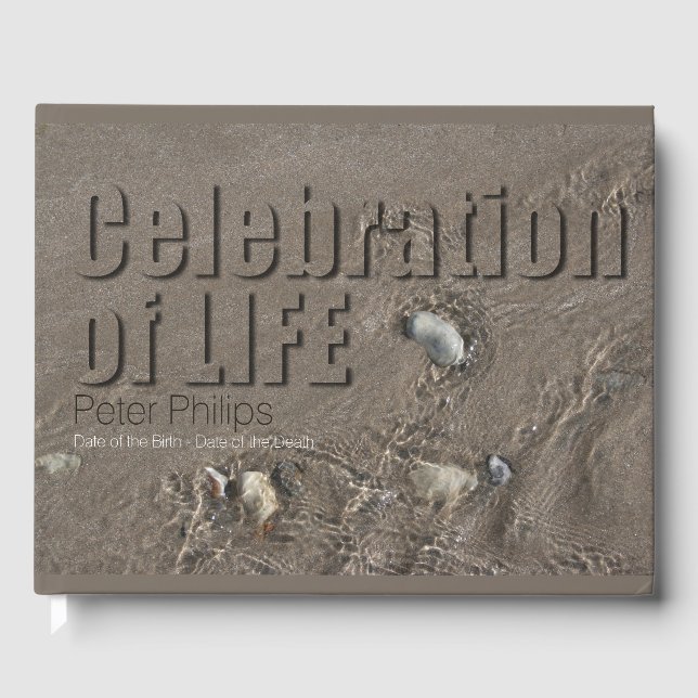 Sand 1 Celebration of Life Memorial Funeral HCGB Guest Book (Front)
