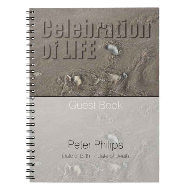 Sand 1 Celebration Of Life Memorial Guest Book (Front)