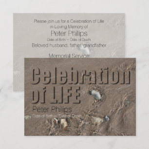 Sand 1 Celebration of Life Memorial Service Invitation