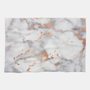 Sand Accents and White Abstract Pattern Tea Towel