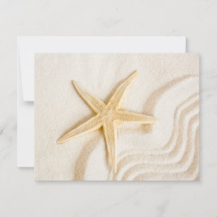 Sand and a Starfish natural neutral colour RSVP Card