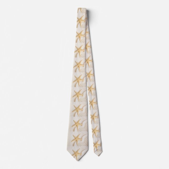 Sand and a Starfish natural neutral colour  Tie (Front)