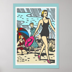sand-and-beach_vintage-image VINTAGE FASHION STYLE Poster