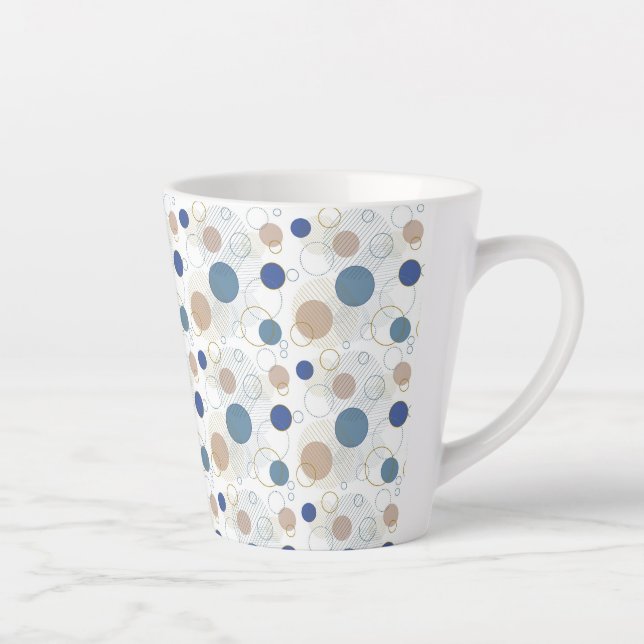 Sand and Blue Beach Colour Dots Latte Mug (Right)