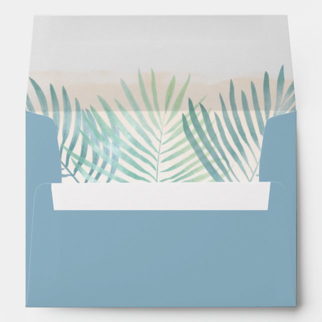 Sand and Palms Beach Wedding Envelope (Back (Bottom))