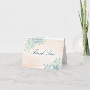Sand and Palms Beach Wedding Photo Thank You Card