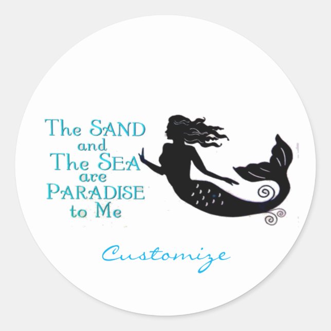 Sand and Sea Beach Mermaid Thunder_Cove Classic Round Sticker (Front)