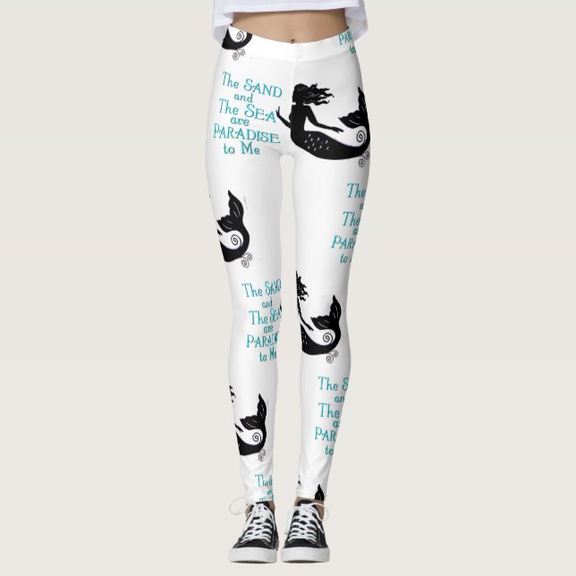 Sand and Sea Beach Mermaid Thunder_Cove Leggings (Front)