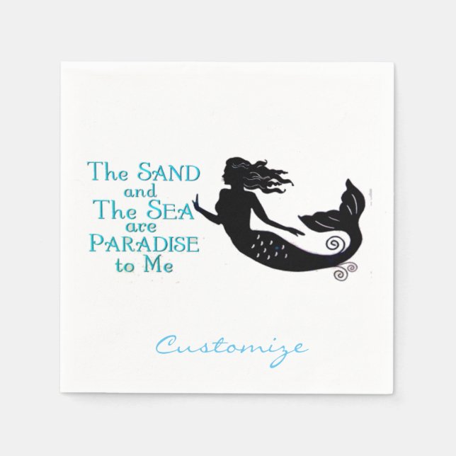 Sand and Sea Beach Mermaid Thunder_Cove Napkin (Front)