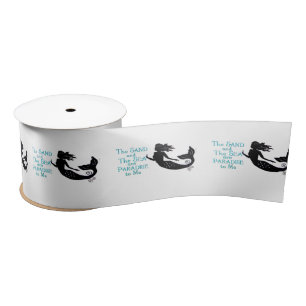 Sand and Sea Beach Mermaid Thunder_Cove Satin Ribbon