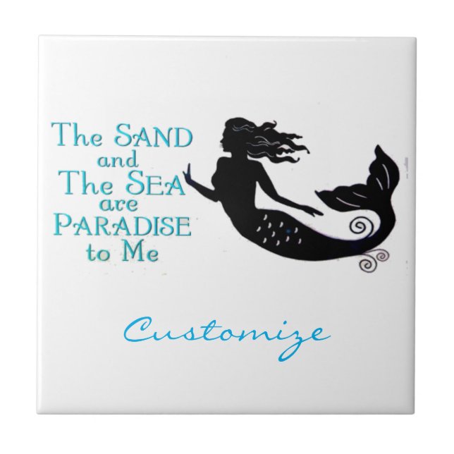 Sand and Sea Beach Mermaid Thunder_Cove Tile (Front)