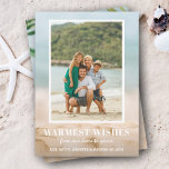 Sand and Sea Beach Photo Christmas Holiday Card<br><div class="desc">Share your favourite beach vacation photo or warm weather photo with our blurred sand and seas Christmas holiday card with your message in chic white text. Select Matte high definition for best print quality.</div>