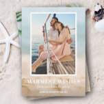 Sand and Sea Beach Photo Christmas Holiday Card<br><div class="desc">Share your favorite beach vacation photo or warm weather photo with our blurred sand and seas Christmas holiday card with your message in chic white text. Select Matte for heaviest paper and high definition for best print quality.</div>