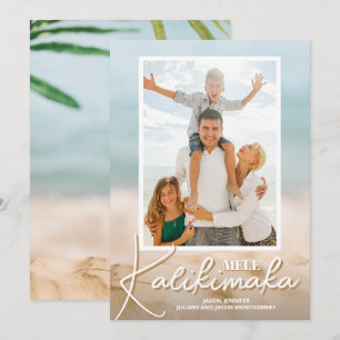 Sand and Sea Beach Photo Mele Kalikimaka Holiday Card