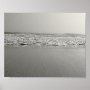 Sand and Sea (Black and White) Poster