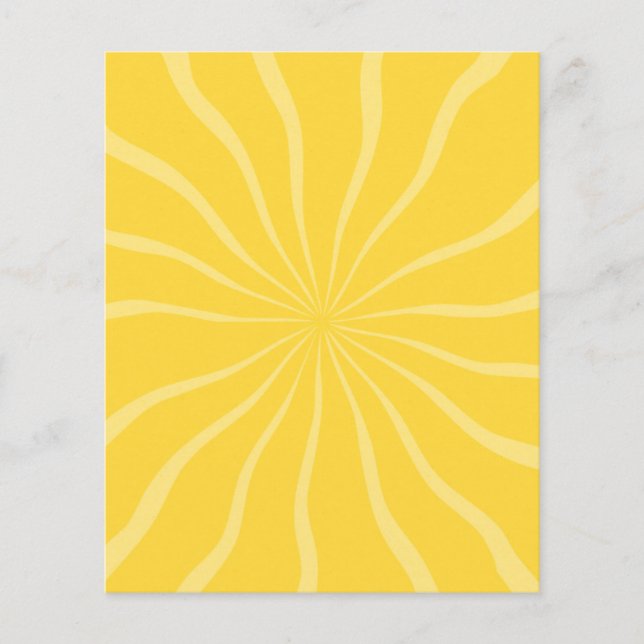 SAND AND SEA BRIGHT YELLOW SUNSHINE SUN RAYS SUMME FLYER (Front)