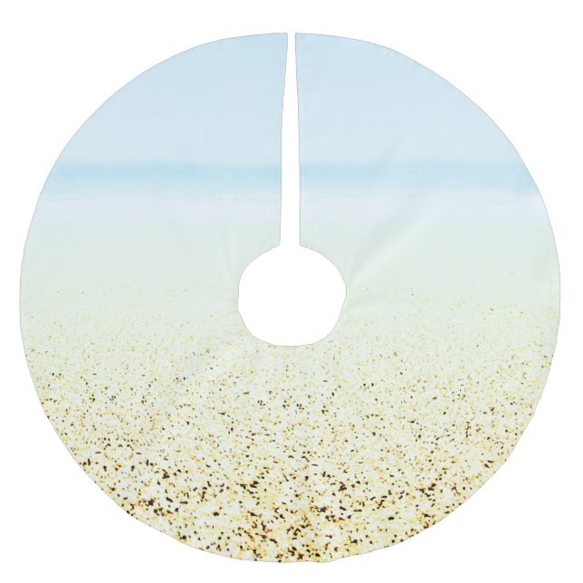 Sand and Sea Calm Coastal Brushed Polyester Tree Skirt (Front)
