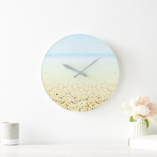 Sand and Sea Calm Coastal Large Clock
