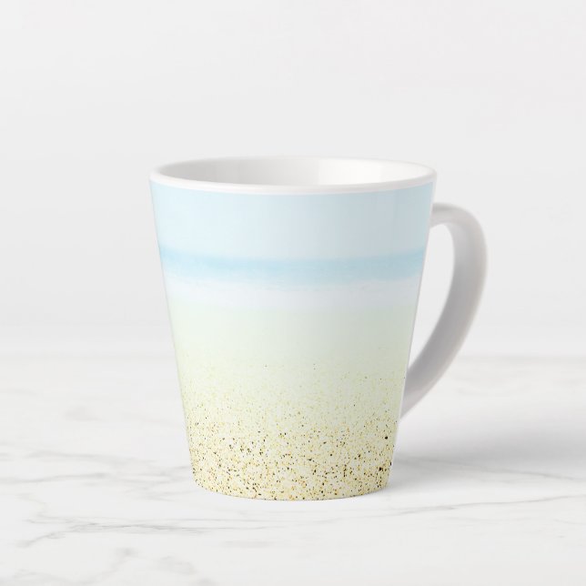 Sand and Sea Calm Coastal Latte Mug (Right Angle)