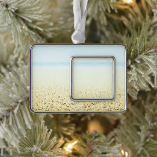 Sand and Sea Calm Coastal Silver Plated Framed Ornament