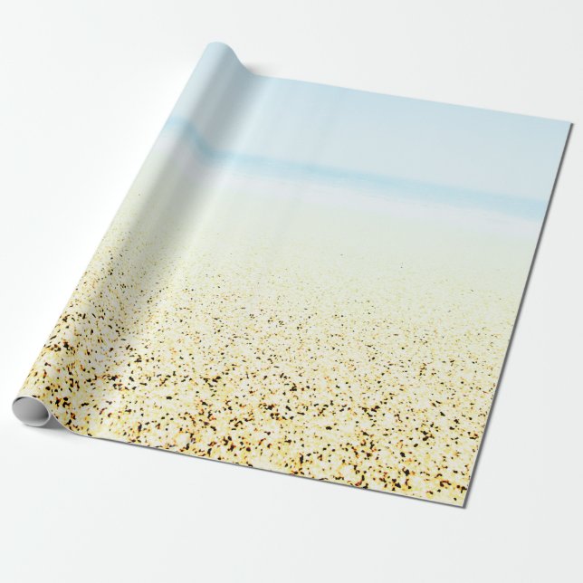 Sand and Sea Calm Coastal Wrapping Paper (Unrolled)