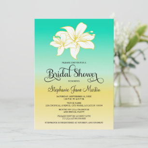 Sand and Sea Colour Ombre Bridal Shower Invitation