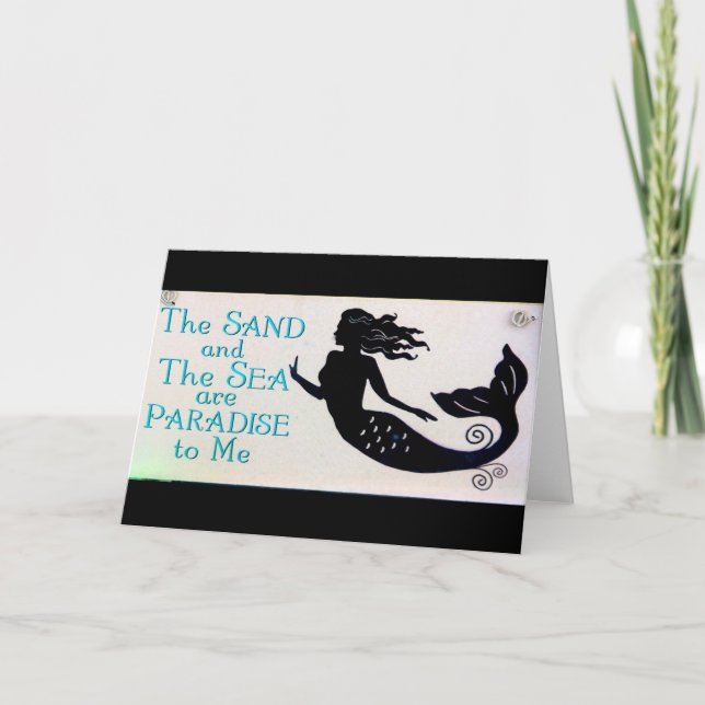 sand and sea mermaid greeting card (Front)