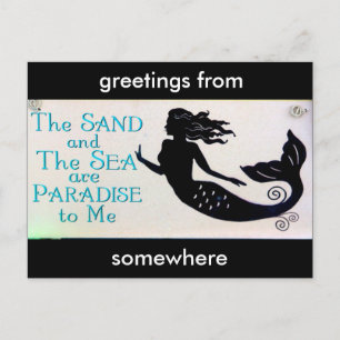 sand and sea mermaid postcard