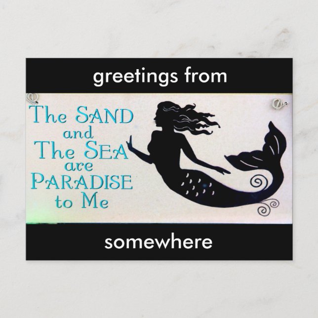 sand and sea mermaid postcard (Front)