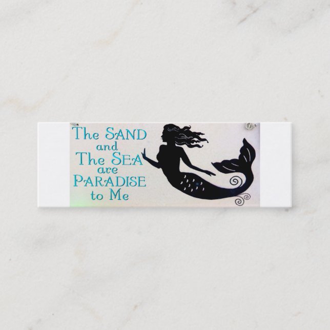sand and sea mermaid skinny business card (Front)
