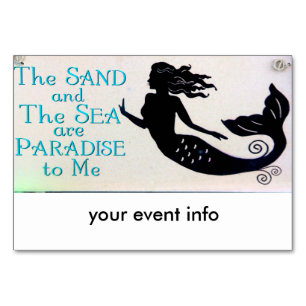sand and sea mermaid table  card