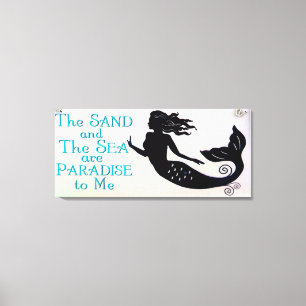 sand and sea mermaid wrapped canvas