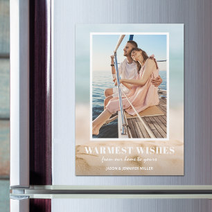 Sand and Sea Photo Christmas Magnetic Cards