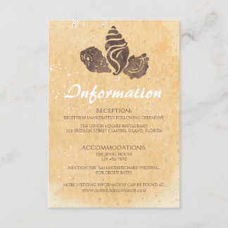 Sand and Sea Shells/Beach Wedding Information Card