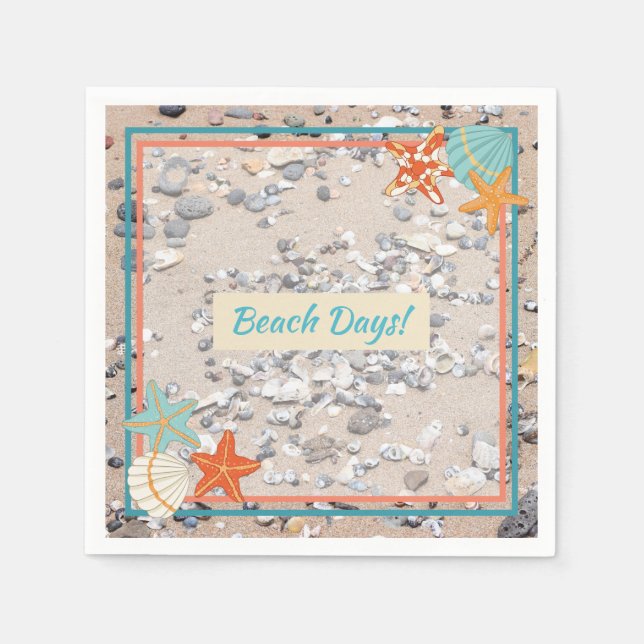 Sand and Sea Shells Napkin (Front)