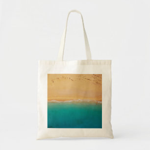 Sand and Sea Shoreline from Above Tote Bag