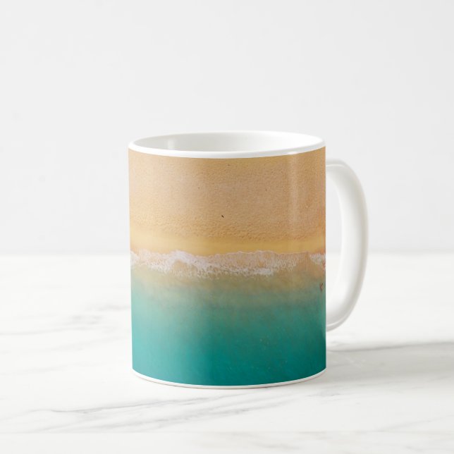 Sand and Sea Shoreline Photo Coffee Mug (Front Right)