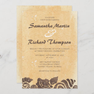 Sand and Seashells/Beach Wedding Invitation