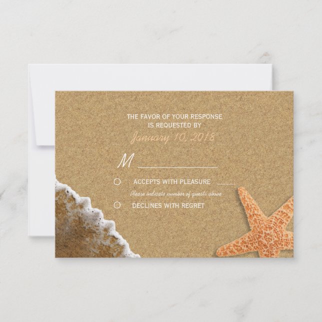 Sand and Shells Beach RSVP Card (Front)