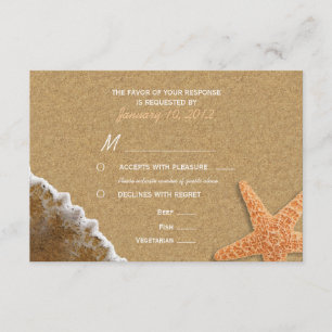 Sand and Shells Beach RSVP with Meal Options Card