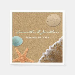 Sand and Shells Beach Theme Wedding Napkin