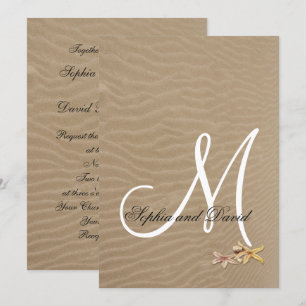 Sand and Starfishes Beach Wedding Invitation